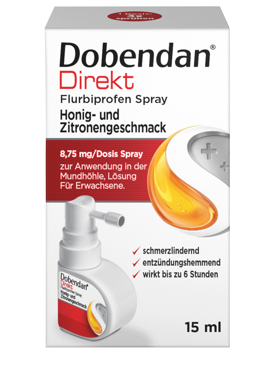 DOBENDAN Direkt Flurbiprofen Spray Honig & Zitrone
